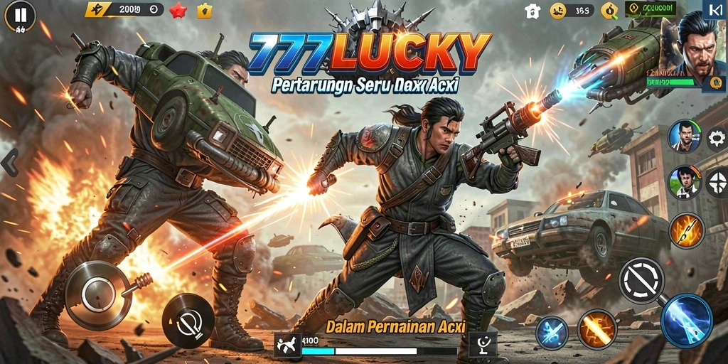 Gameplay seru 777LUCKY dengan pertarungan mendebarkan.