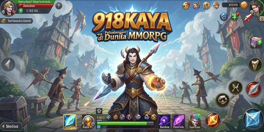 Screenshot gameplay 918KAYA menampilkan aksi seru dalam pertarungan MMORPG.