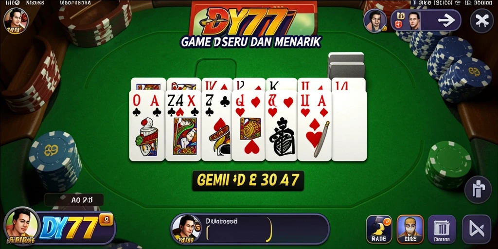 Tampilan gameplay seru dalam DY777 saat bermain Domino.