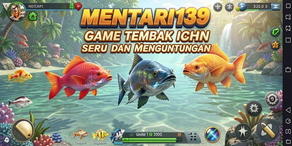 Tampilan gameplay MENTARI138 yang seru saat menembak ikan.