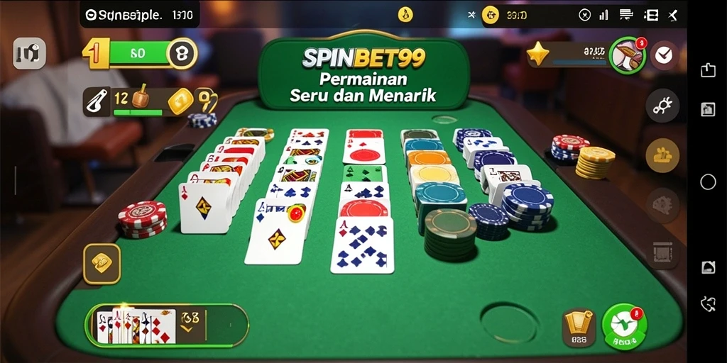 Tampilan gameplay seru SPINBET99 dalam permainan Gaple.